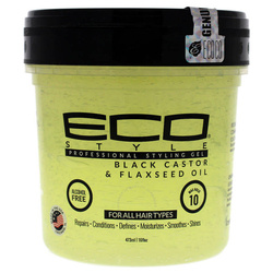 Eco Style profesjonalny żel do stylizacji włosów czarny olej rycynowy i olej lniany 473 ml