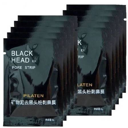 Pilaten Black Maska Oczyszczająca do Twarzy 10 sztuk